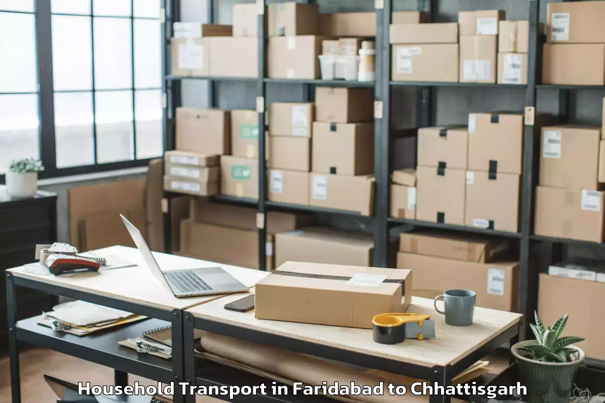 Book Faridabad to Chhindgarh Household Transport